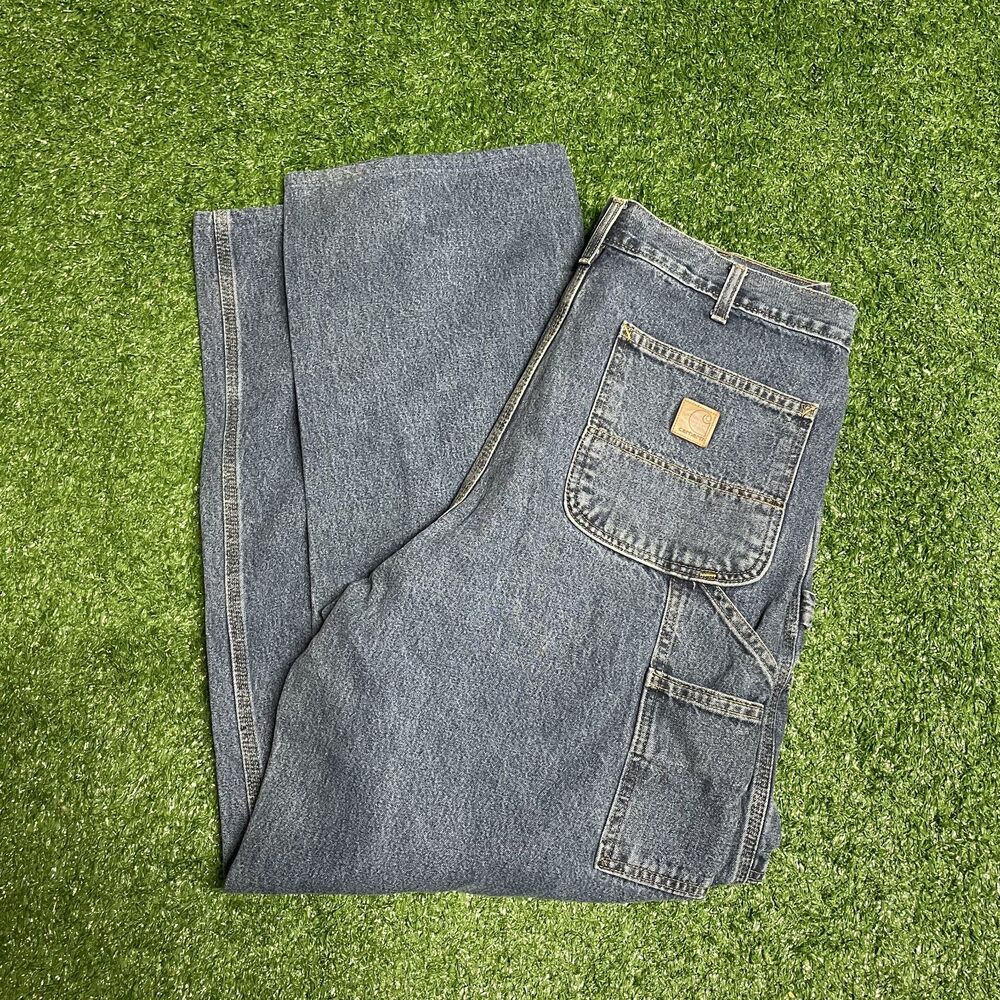 Carhartt B13 Carpenter Jeans Men’s 36x34 Medium Wash Workwear Denim